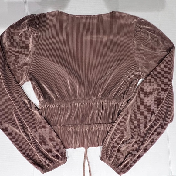 ZARA Coklat Pleated Blouse - Picture 3 of 4